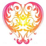 Colorful Heart with Floral Pattern